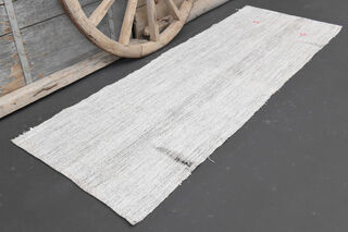 Gray Solid Vintage Kilim Rug - Thumbnail