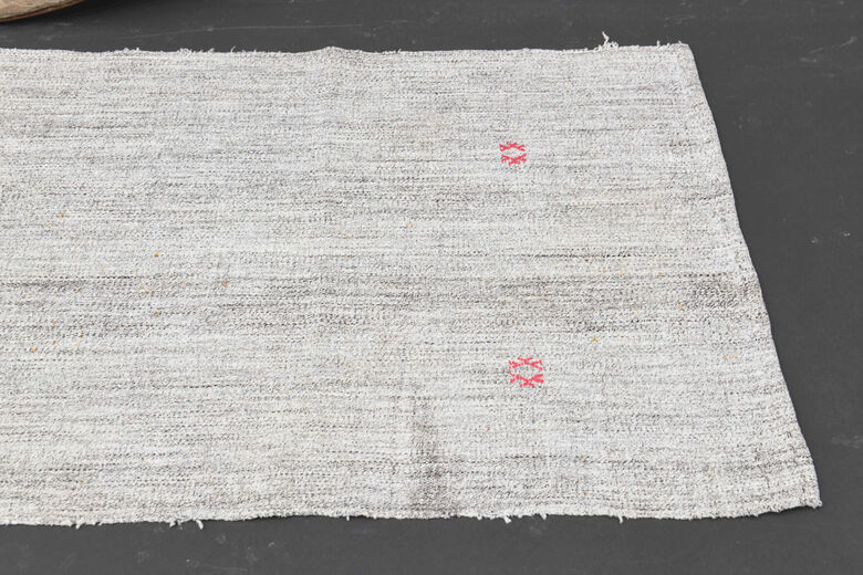 Gray Solid Vintage Kilim Rug