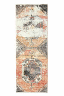 Distressed Oushak Runner Rug - Thumbnail