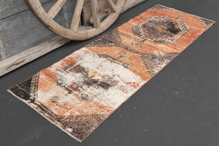 Distressed Oushak Runner Rug - Thumbnail