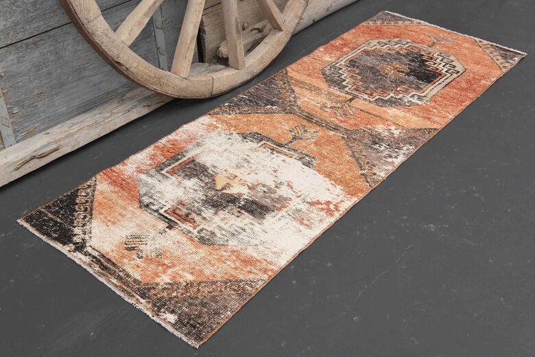 Distressed Oushak Runner Rug