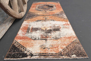 Distressed Oushak Runner Rug - Thumbnail