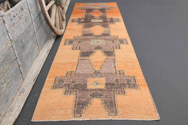 4x13 Orange Vintage Hallway Runner