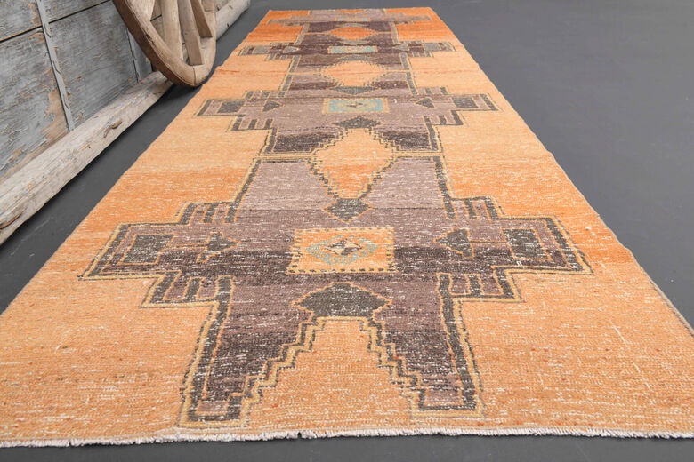 4x13 Orange Vintage Hallway Runner