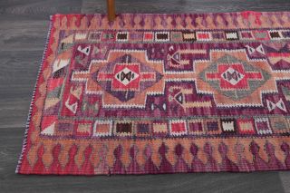 Purple Flatweave Runner Rug - 1980s - Thumbnail