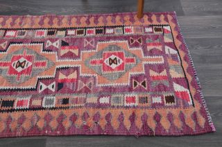 Purple Flatweave Runner Rug - 1980s - Thumbnail