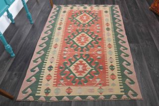 Pastel Colored Vintage Kilim Rug - Thumbnail