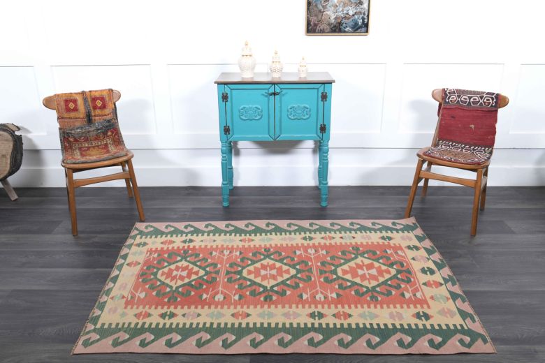 Pastel Colored Vintage Kilim Rug