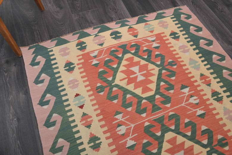 Pastel Colored Vintage Kilim Rug