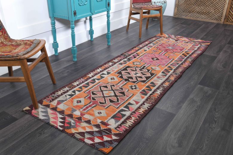 Aspendos - Hand-Knotted Vintage Runner Rug