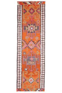 Pumpnkin Orange - Genuine Vintage Runner Rug - Thumbnail