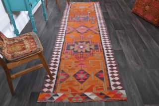 Pumpnkin Orange - Genuine Vintage Runner Rug - Thumbnail