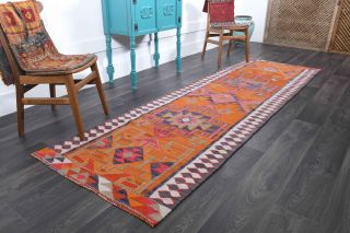 Pumpnkin Orange - Genuine Vintage Runner Rug - Thumbnail