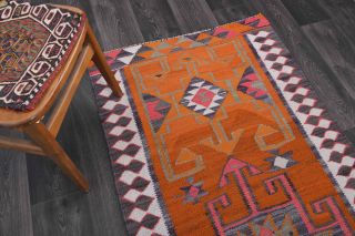 Pumpnkin Orange - Genuine Vintage Runner Rug - Thumbnail