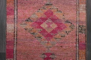 Pink Vintage Oushak Runner Rug - Thumbnail