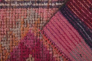 Pink Vintage Oushak Runner Rug - Thumbnail