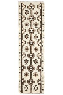 Boho Chic - White Oushak Runner Rug - Thumbnail