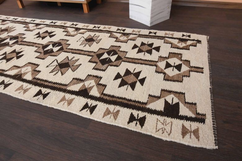 Boho Chic - White Oushak Runner Rug