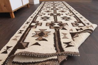 Boho Chic - White Oushak Runner Rug - Thumbnail