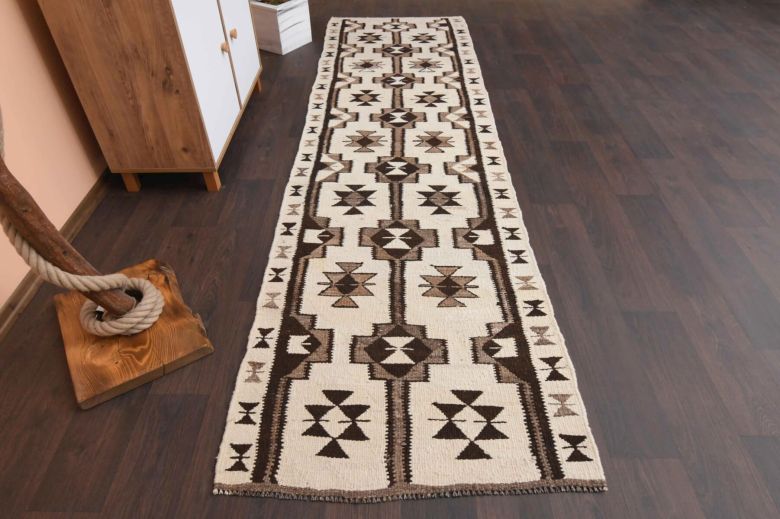 Boho Chic - White Oushak Runner Rug