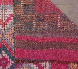 Hand-Knotted Pink Vintage Runner - Thumbnail