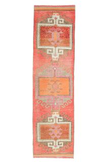 Vintage Turkish Runner Rug - Thumbnail