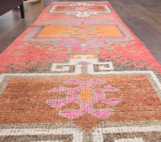 Vintage Turkish Runner Rug - Thumbnail