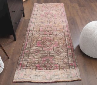 Antique Anatolian Faded Runner Rug - Thumbnail