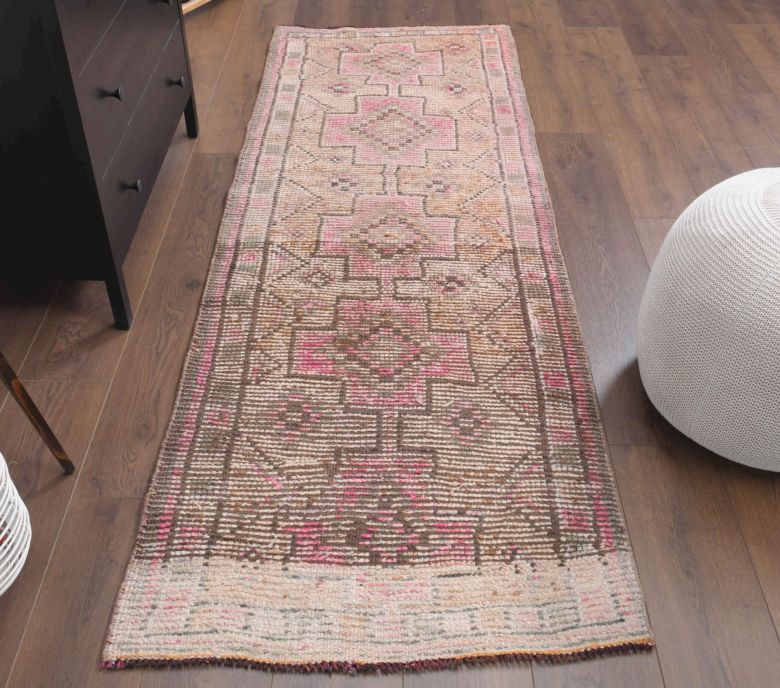 Antique Anatolian Faded Runner Rug