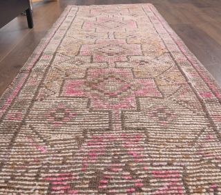 Antique Anatolian Faded Runner Rug - Thumbnail