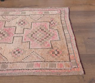 Antique Anatolian Faded Runner Rug - Thumbnail