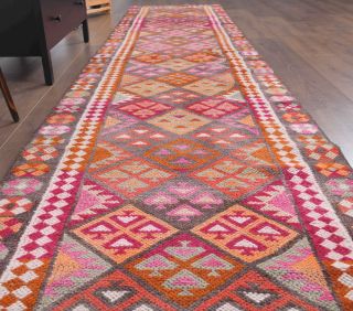 Colorful Vintage Runner Rug - Thumbnail