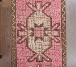 Vintage Pink Runner Rug - Thumbnail