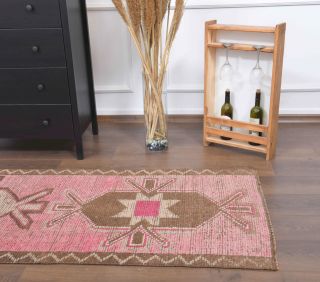 Vintage Pink Runner Rug - Thumbnail