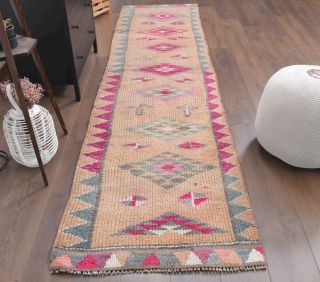 Peach Colored - Oushak Runner Rug - Thumbnail