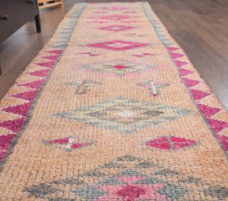 Peach Colored - Oushak Runner Rug - Thumbnail