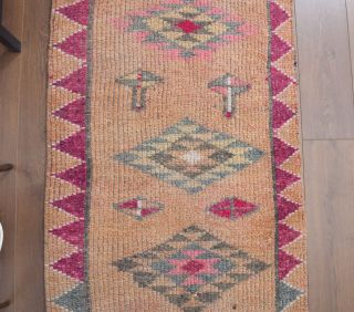 Peach Colored - Oushak Runner Rug - Thumbnail