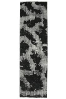 Distressed Black Anatolian Runner Rug - Thumbnail