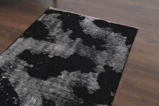 Distressed Black Anatolian Runner Rug - Thumbnail