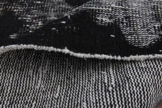 Distressed Black Anatolian Runner Rug - Thumbnail