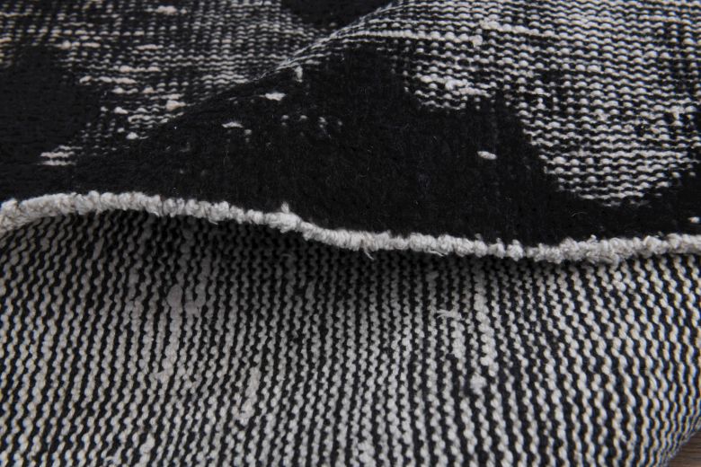 Distressed Black Anatolian Runner Rug