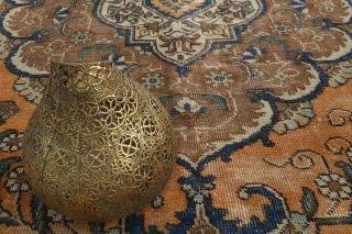 Orange Oriental Oushak Runner Rug - Thumbnail