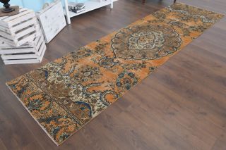 Orange Oriental Oushak Runner Rug - Thumbnail