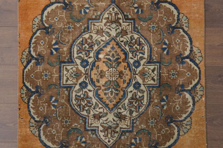 Orange Oriental Oushak Runner Rug