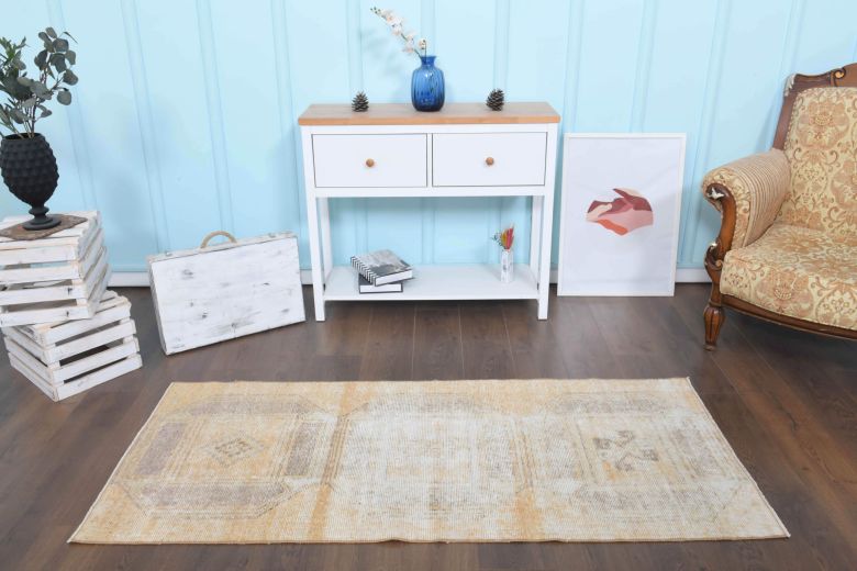Faded Vintage Anatolian Runner Rug