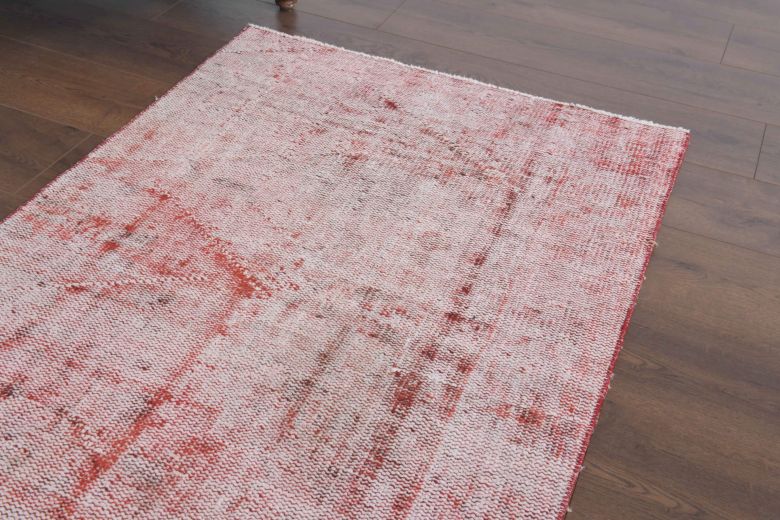 Distressed Red Vintage Rug Runner 