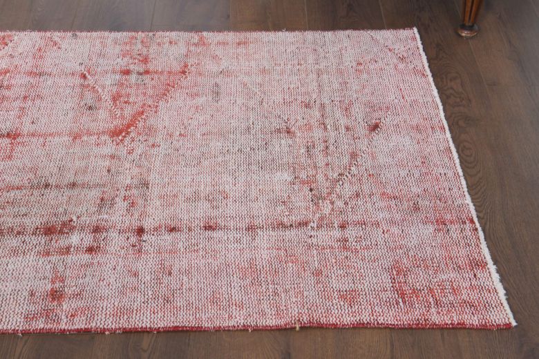 Distressed Red Vintage Rug Runner 