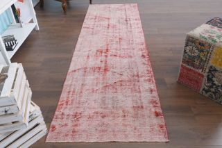 Distressed Red Vintage Anatolian Rug Runner - Thumbnail