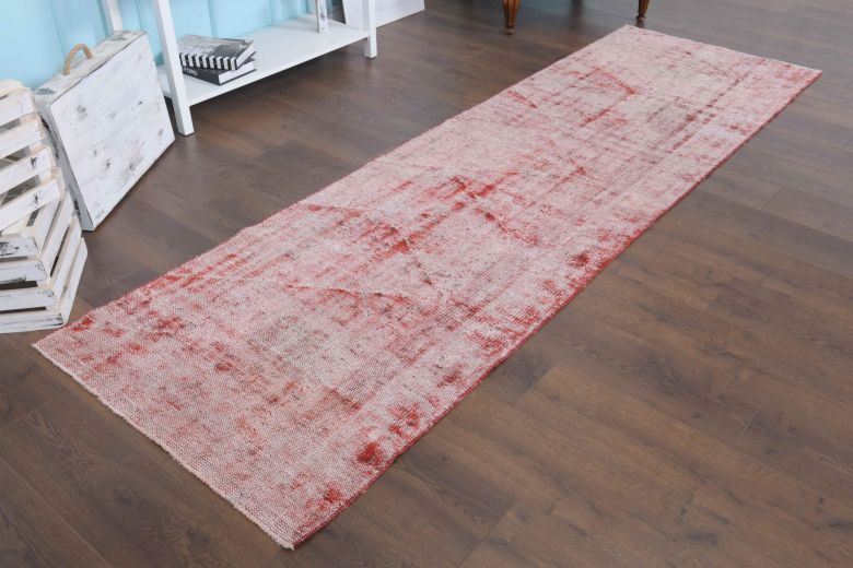 Distressed Red Vintage Anatolian Rug Runner