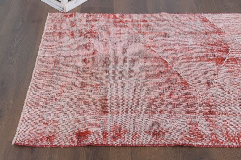 Distressed Red Vintage Anatolian Rug Runner